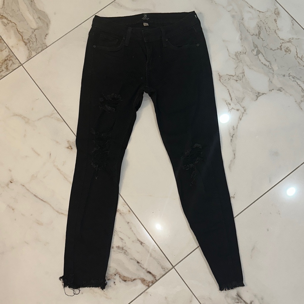 Black Front Ripped Jeans